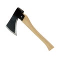 Sharp Metal Axe with Light Wood Handle Isolated on White hatchet tool Royalty Free Stock Photo