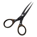 Sharp metal scissors on white cutting paper Royalty Free Stock Photo