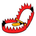 Sharp metal trap icon, icon cartoon