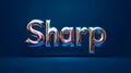 Sharp metallic word reflecting on blue background Royalty Free Stock Photo