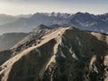 Sharp mountain ridges in Julian Alps