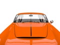 Sharp orange vintage muscle car - hood closeup shot Royalty Free Stock Photo