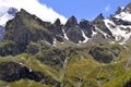 The sharp peaks of the mountain range