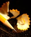 Sharp pencil with shavings