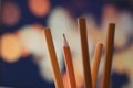 Sharp pencil with unsharpened pencils Royalty Free Stock Photo