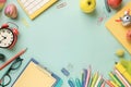 Sharp Picture of Flat Lay of School Essentials Royalty Free Stock Photo