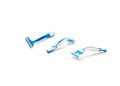 Sharp plastic disposable razors with ergonomic handle isolated on white background Royalty Free Stock Photo