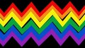 Sharp rainbow zig zag lines creating a bold geometric pattern on black Royalty Free Stock Photo