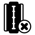 Sharp razor blade ban solid icon, prohibited items concept. Vector graphics. Razor blade forbidden sign on white Royalty Free Stock Photo