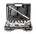 Sharp realistic photo of tool kit Royalty Free Stock Photo