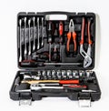 Sharp realistic photo of tool kit Royalty Free Stock Photo