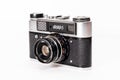 Sharp realistic picture of old Russian soviet 35mm film rangefinder camera Royalty Free Stock Photo