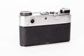 Sharp realistic picture of old Russian soviet 35mm film rangefinder camera Royalty Free Stock Photo