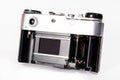 Sharp realistic picture of old Russian soviet 35mm film rangefinder camera Royalty Free Stock Photo