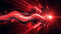 Abstract explosion of sharp red and black geometric shapes with glowing white light trails and energy bursts Royalty Free Stock Photo
