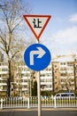 Sharp right turn sign Royalty Free Stock Photo