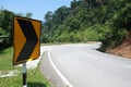 Sharp road curve sign Royalty Free Stock Photo