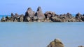 Sharp Rocks In The Middle Of The Sea Surface, Tanjung Kalian, Indonesia