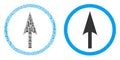 Sharp Rounded Arrow Collage of Binary Digits