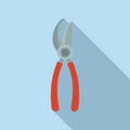 Sharp secateur icon flat vector. Work blade