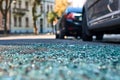 Shards of car glass on the street Royalty Free Stock Photo