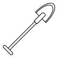 Sharp shovel icon, outline style