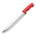 Sharp Silver Kitchen Knife With Red Handle On White Background chef knife cooking Royalty Free Stock Photo