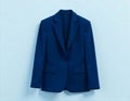 Stylish Blue Blazer Jacket Men s Fashion Apparel Professional Clothing Studio Shot AI generated. Royalty Free Stock Photo