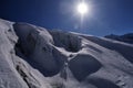 Sharp sun on the Furtschaglkees glacier. Royalty Free Stock Photo
