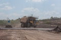 Sharp Turn Of A Huge Mining Dump Truck