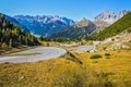 Sharp turn of the road on the Sella Pass