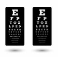 Sharp and unsharp black snellen chart