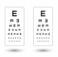 Sharp and unsharp simple snellen chart with one symbol