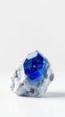 Sapphire-Blue Crystal in Matrix Royalty Free Stock Photo