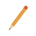 Sharp wooden pencil drawing or writing. School stationery icon. Colored flat vector illustration of sharpened tool