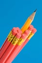 Sharp Yellow Pencil Amongst Red Pencils