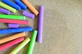 Sharped colored crayons chalk for background Royalty Free Stock Photo