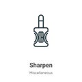 Sharpen outline vector icon. Thin line black sharpen icon, flat vector simple element illustration from editable miscellaneous Royalty Free Stock Photo