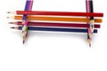 Sharpened colored pencils on the white background. Royalty Free Stock Photo