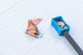 Sharpened pencel with sharpener Royalty Free Stock Photo