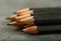 Sharpened pencils  on a moody background. Royalty Free Stock Photo