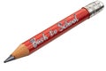 Sharpened red pencil displays Back to School message with silver end against a white background Royalty Free Stock Photo
