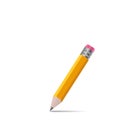 Sharpened wooden pencil with shadow, on white back Royalty Free Stock Photo