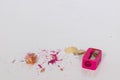 Sharpener and garbage of pencil Royalty Free Stock Photo