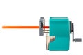 Sharpener and orange pencil Royalty Free Stock Photo