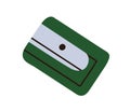 Sharpener, plastic tool with metal blade. Sharp pencil pointer, parer for sharpening. School supplies. Flat vector Royalty Free Stock Photo
