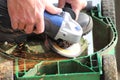 Sharpening a lawnmower blade