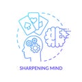 Sharpening mind blue gradient concept icon