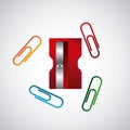 Sharpenner with paper clips icon Royalty Free Stock Photo