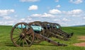Sharpsburg, Maryland, USA September 11, 2021 Civil war cannons lined up in a field at the Antietam National Battlefield Royalty Free Stock Photo